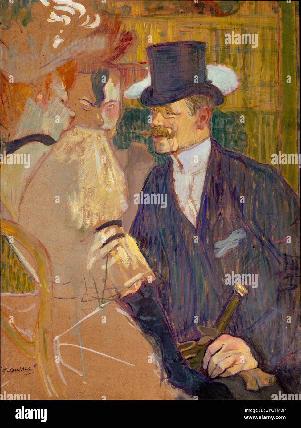 L'Anglais (William Tom Warrener, 1861–1934) au Moulin Rouge - Henri de Toulouse-Lautrec - MET ( l'œuvre dépeint l'artiste britannique William T. Warrener - un ami proche de Lautrec - et deux femmes au célèbre cabaret du Moulin Rouge à Paris ) Banque D'Images