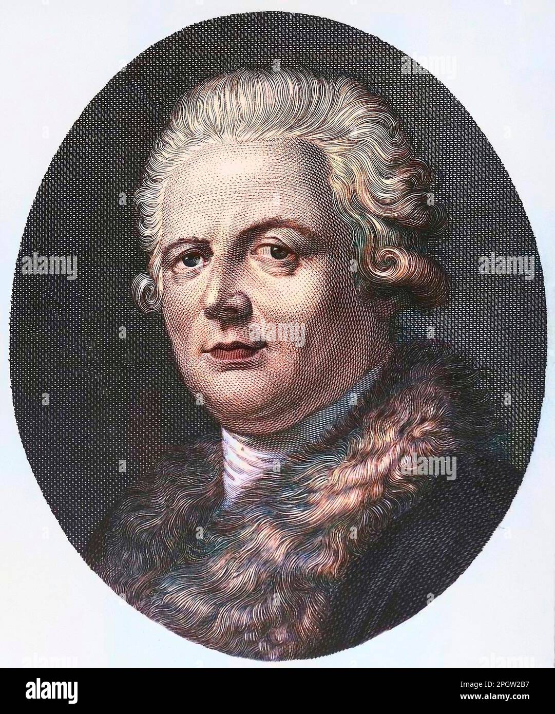 Portrait de Pietro Verri (1728-1797), philosophe, écrivain et économiste italien. Gravure Banque D'Images