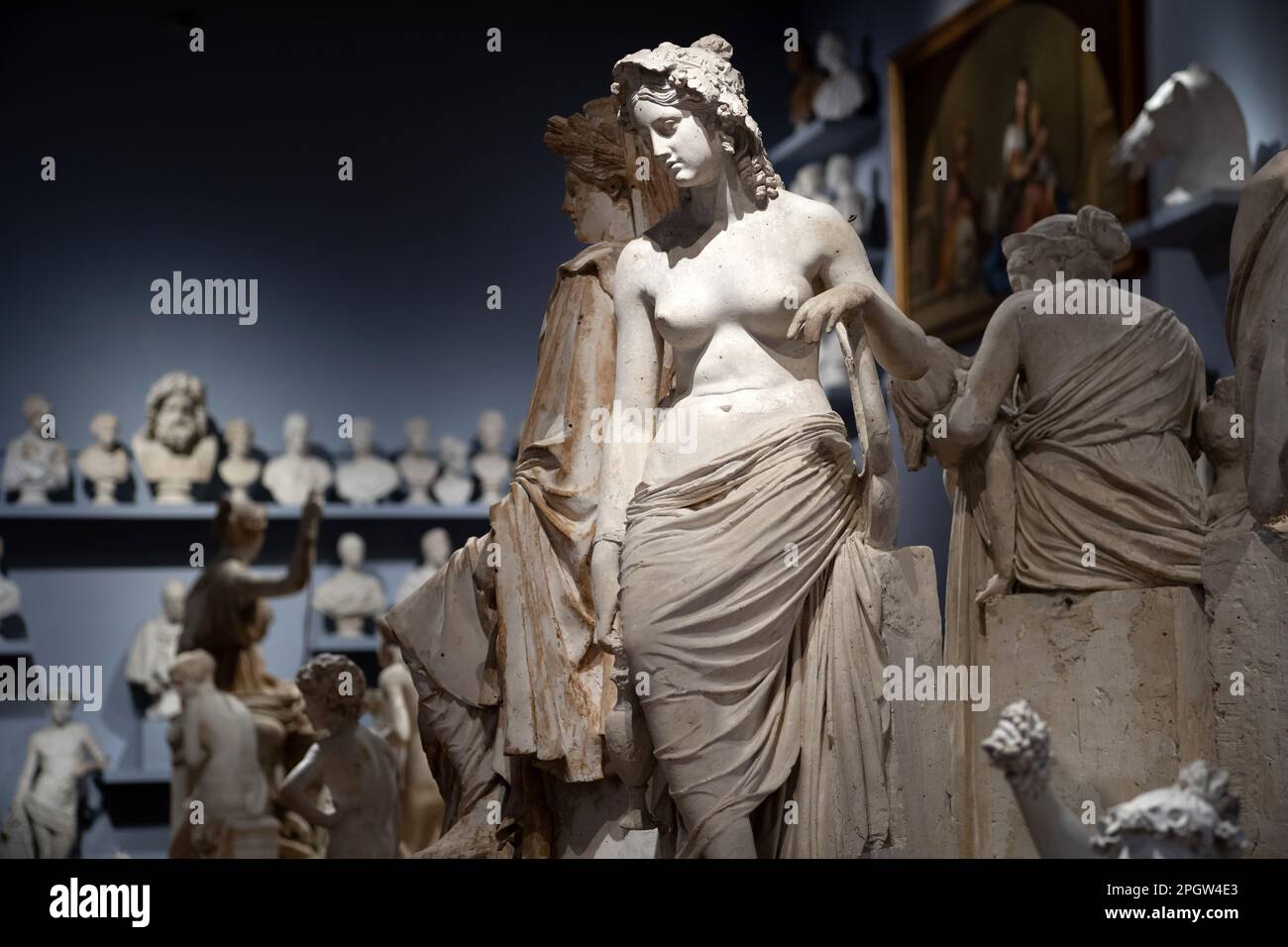 La collection Gipsoteca ou plâtre de Lorenzo Bartolini et Luigi Pampaloni à l'Accademia de Florence Banque D'Images