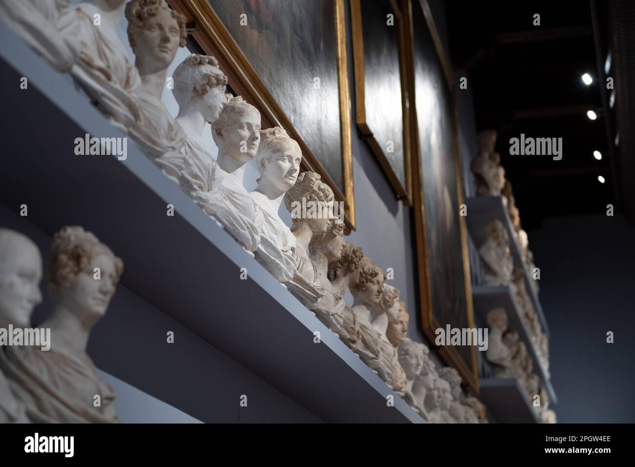 La collection Gipsoteca ou plâtre de Lorenzo Bartolini et Luigi Pampaloni à l'Accademia de Florence Banque D'Images