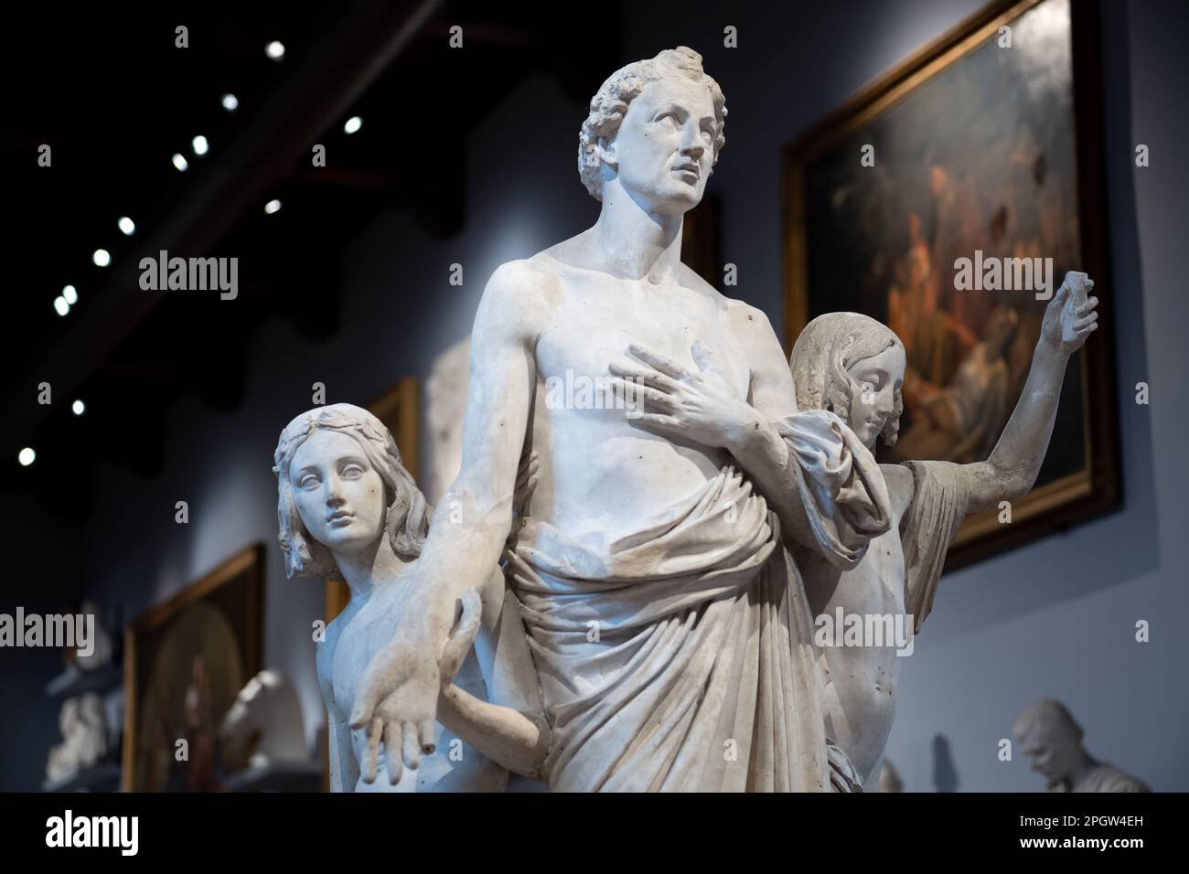 La collection Gipsoteca ou plâtre de Lorenzo Bartolini et Luigi Pampaloni à l'Accademia de Florence Banque D'Images
