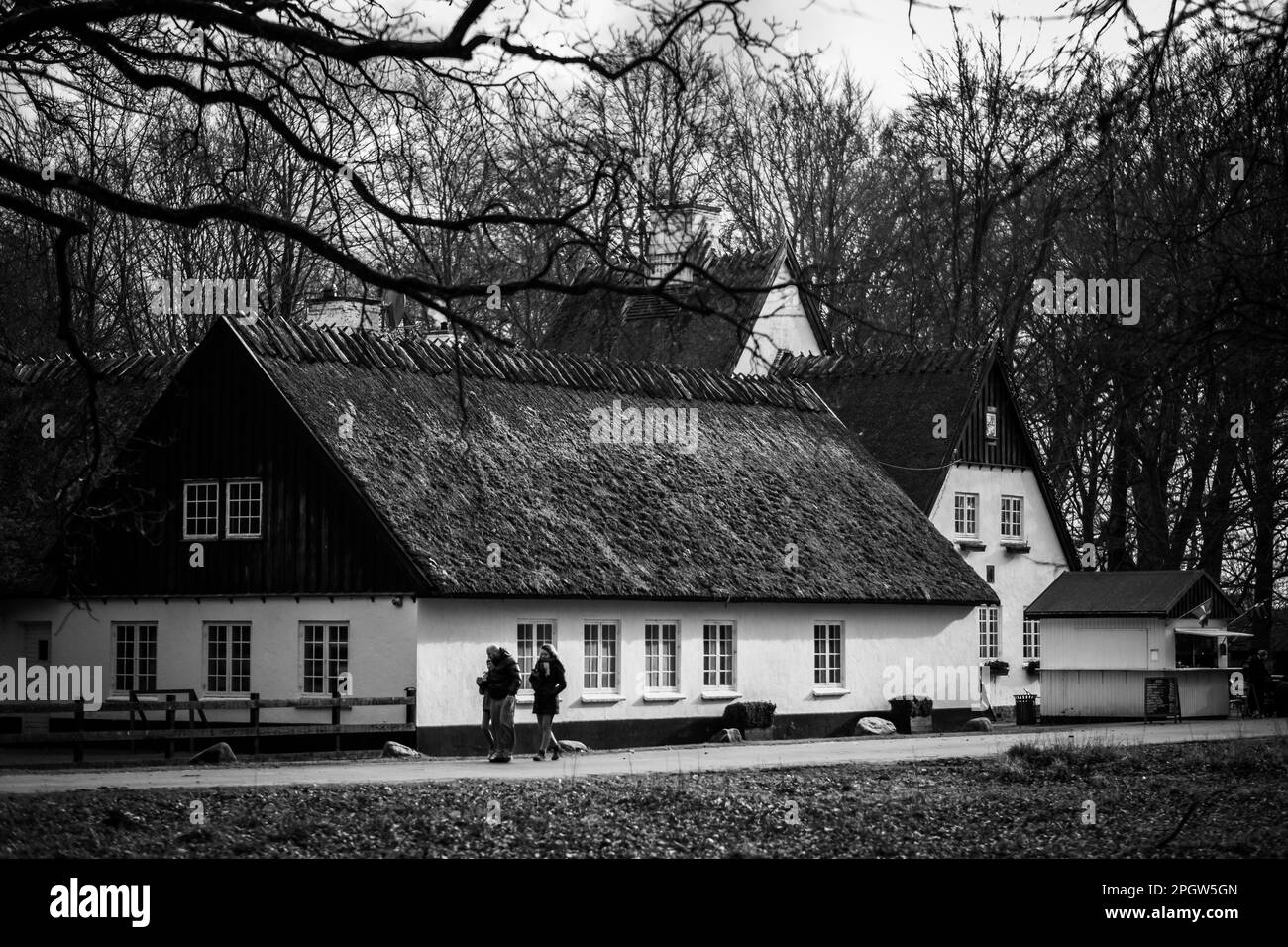 Images en noir et blanc du Danemark et de la Suède. Banque D'Images