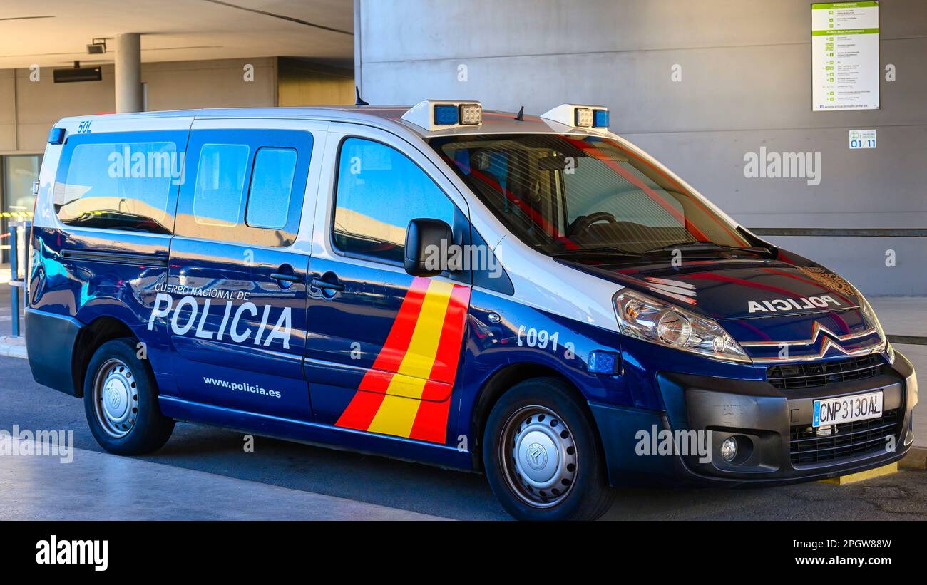 Véhicule de la police nationale espagnole, Alicante, Espagne Banque D'Images