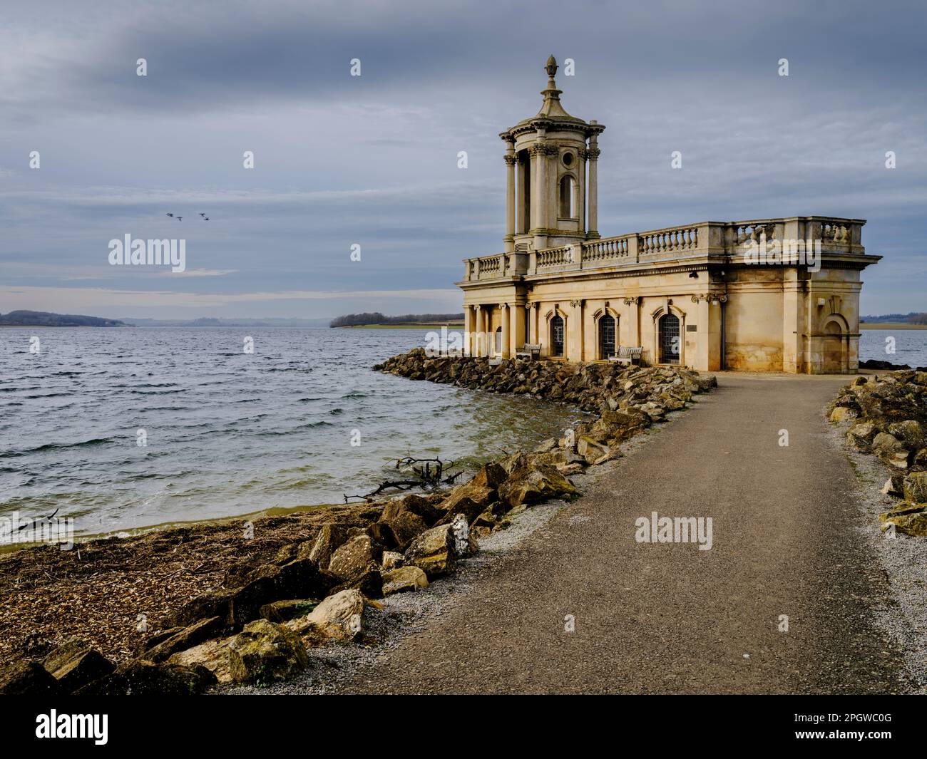 Église Normanton à Rutland Water, Royaume-Uni Banque D'Images