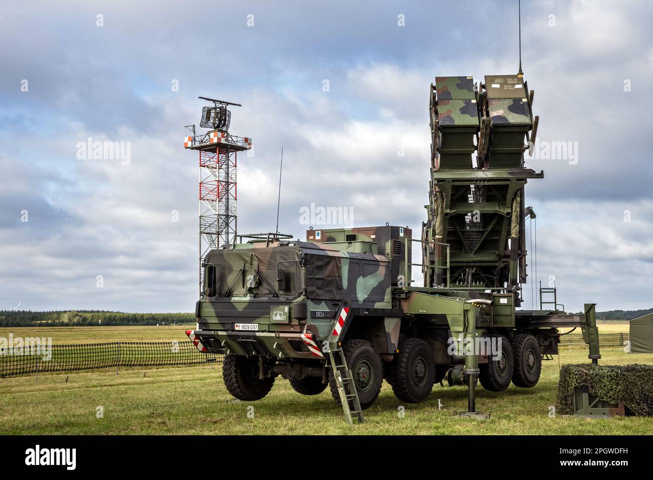 Militaire mobile MIM-104 Patriot surface-to-air missile Sam System. Allemagne - 23 août 2014 Banque D'Images