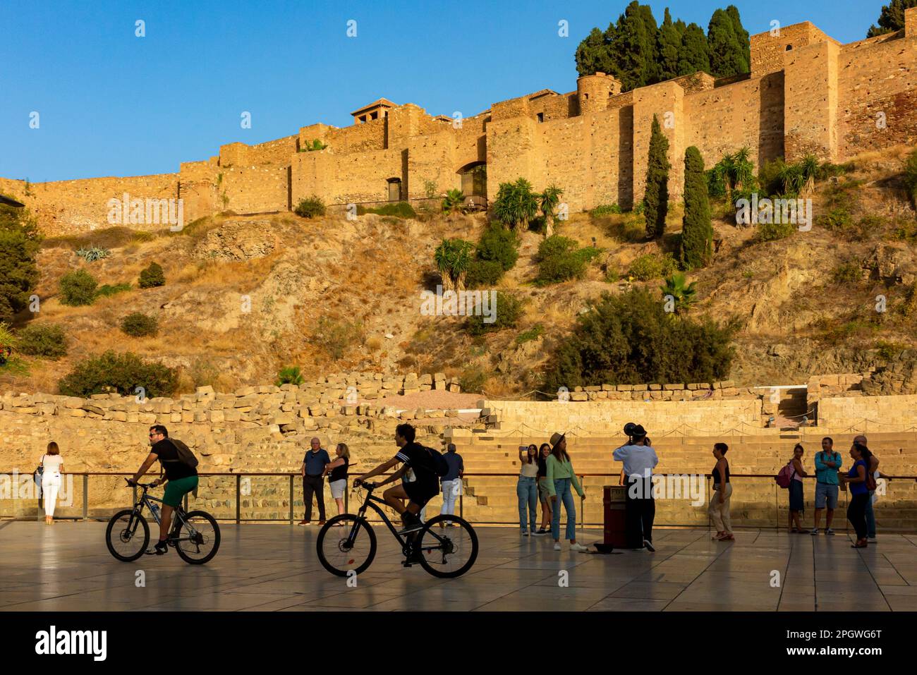 L'Alcazaba à Malaga Andalousie sud de l'Espagne une fortification palatiale construite entre les 11th et 15th siècles au cours de la période de domination musulmane. Banque D'Images