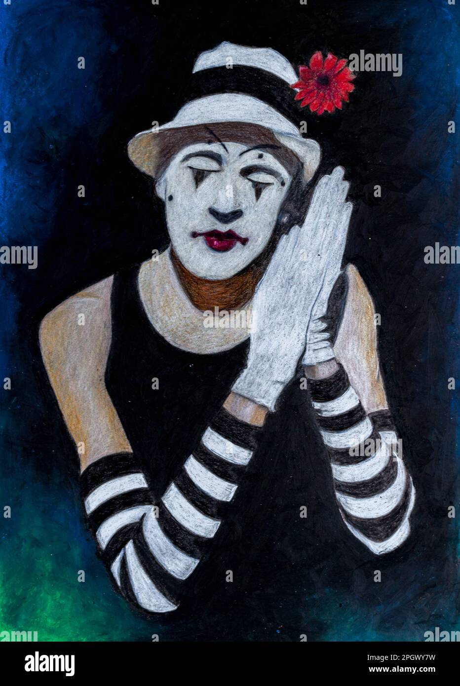 Clown mélancolique Banque D'Images