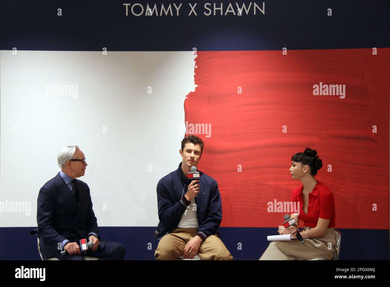 Milan, Italie. 24th mars 2023. Milan, Tommy X Shawn Classics Reborn Line. Photo: Tommy Hilfiger, Shawn Mendes et Matilda de Angelis crédit: Agence de photo indépendante/Alamy Live News Banque D'Images