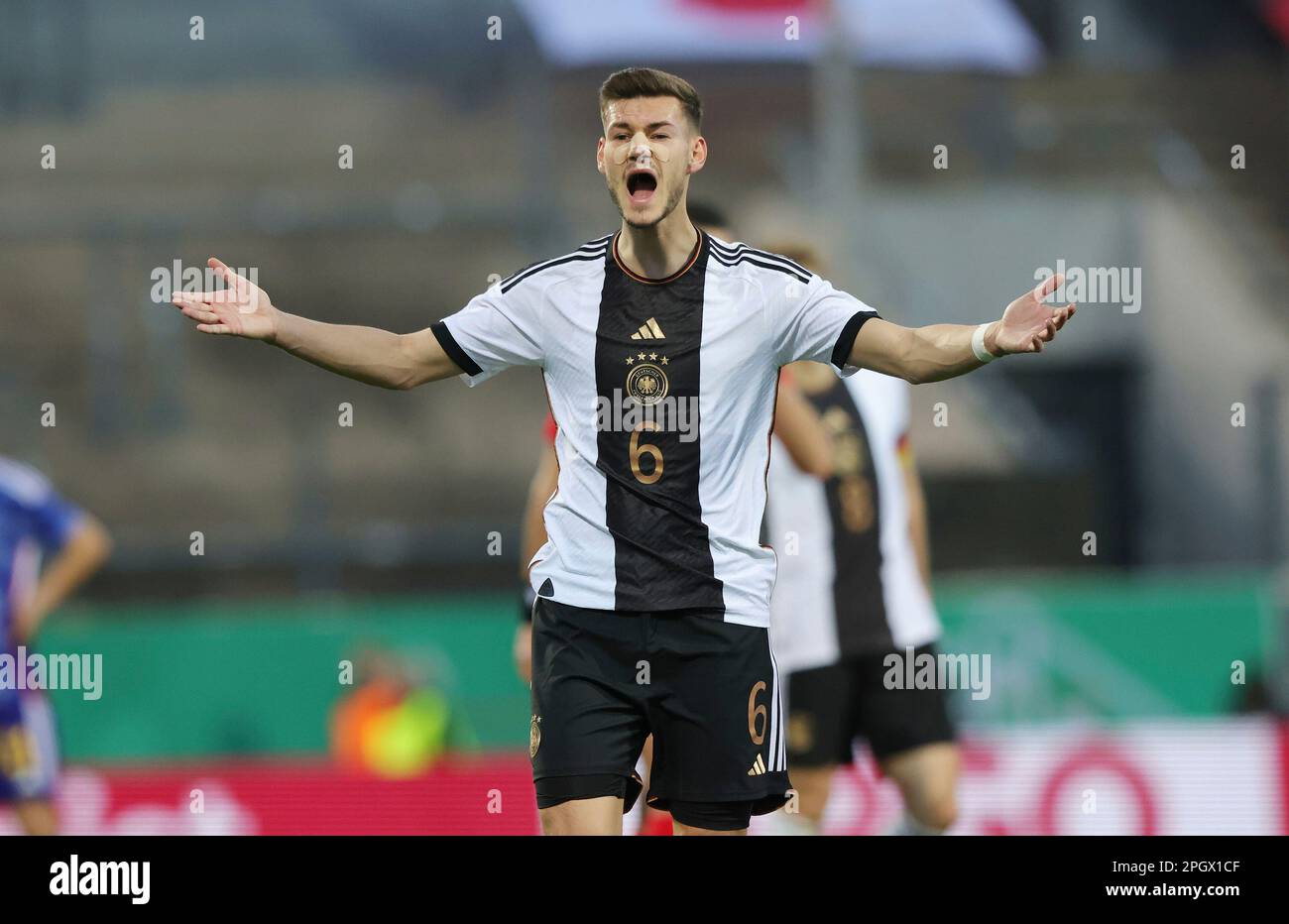 Francfort, Allemagne. 24th mars 2023. Firo: 24.03.2023, football, soccer: Équipe nationale DFB, U21, moins de 21 ans, U 21 jeu de pays hommes, hommes, GER, Allemagne - Japon GESTIK, TOM Krauss, GER/dpa/Alay Live News Banque D'Images