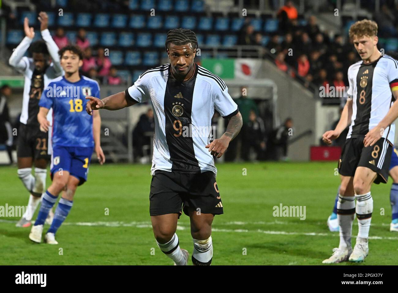 Francfort, Allemagne. 24th mars 2023. Goaljubel Jessic NGANKAM (GER) après le but de 1-0 avec jubilation, joie, enthousiasme, action. Football Laenderspiel, U21, Allemagne - Japon sur 24 mars 2023, PSD Arena Francfort ? Credit: dpa/Alay Live News Banque D'Images