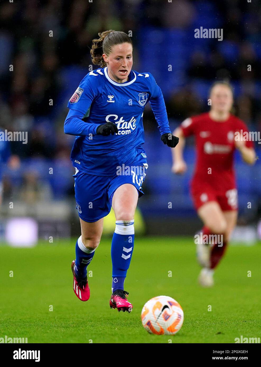 Nicoline Sorensen d'Everton pendant le match de la Super League féminine de Barclays à Goodison Park, Liverpool. Date de la photo: Vendredi 24 mars 2023. Banque D'Images