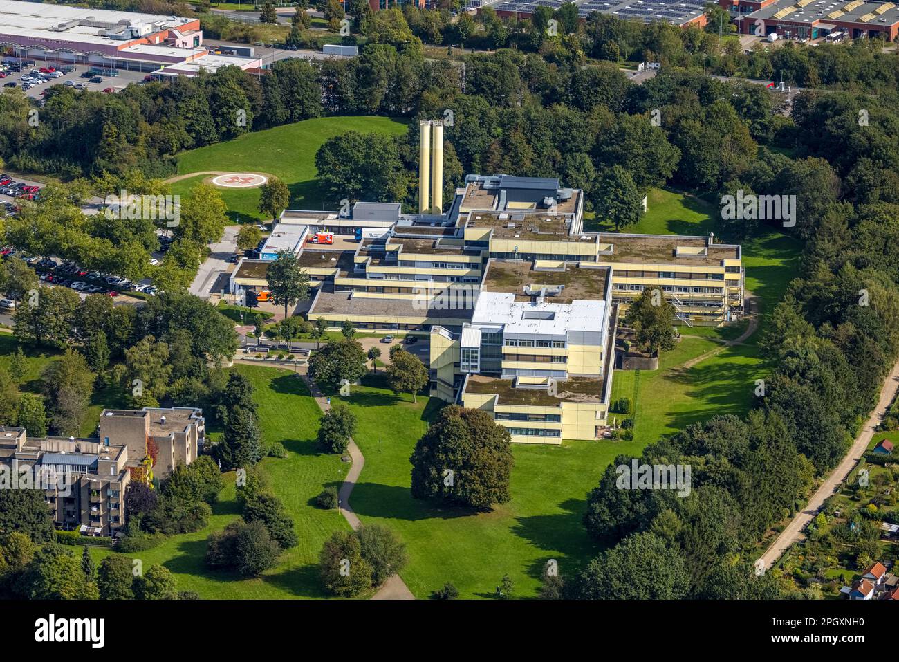 Vue aérienne, Helios Klinikum Schwelm dans le district de Lindenberg de Schwelm, région de la Ruhr, Rhénanie-du-Nord-Westphalie, Allemagne, DE, Europe, santé, hôpital, Banque D'Images