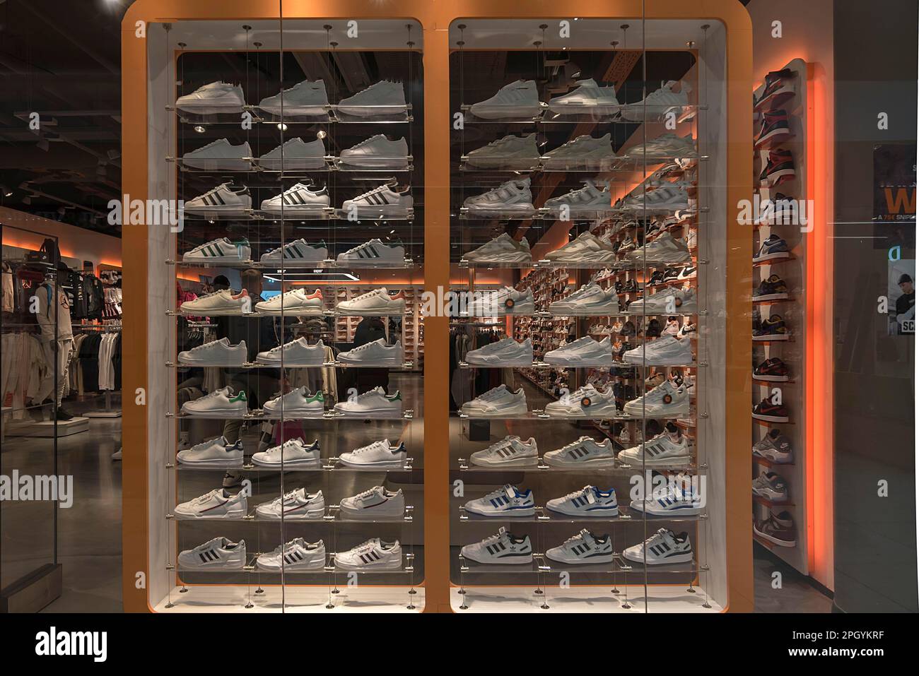 Baskets dans une vitrine, Bavière, Allemagne Banque D'Images