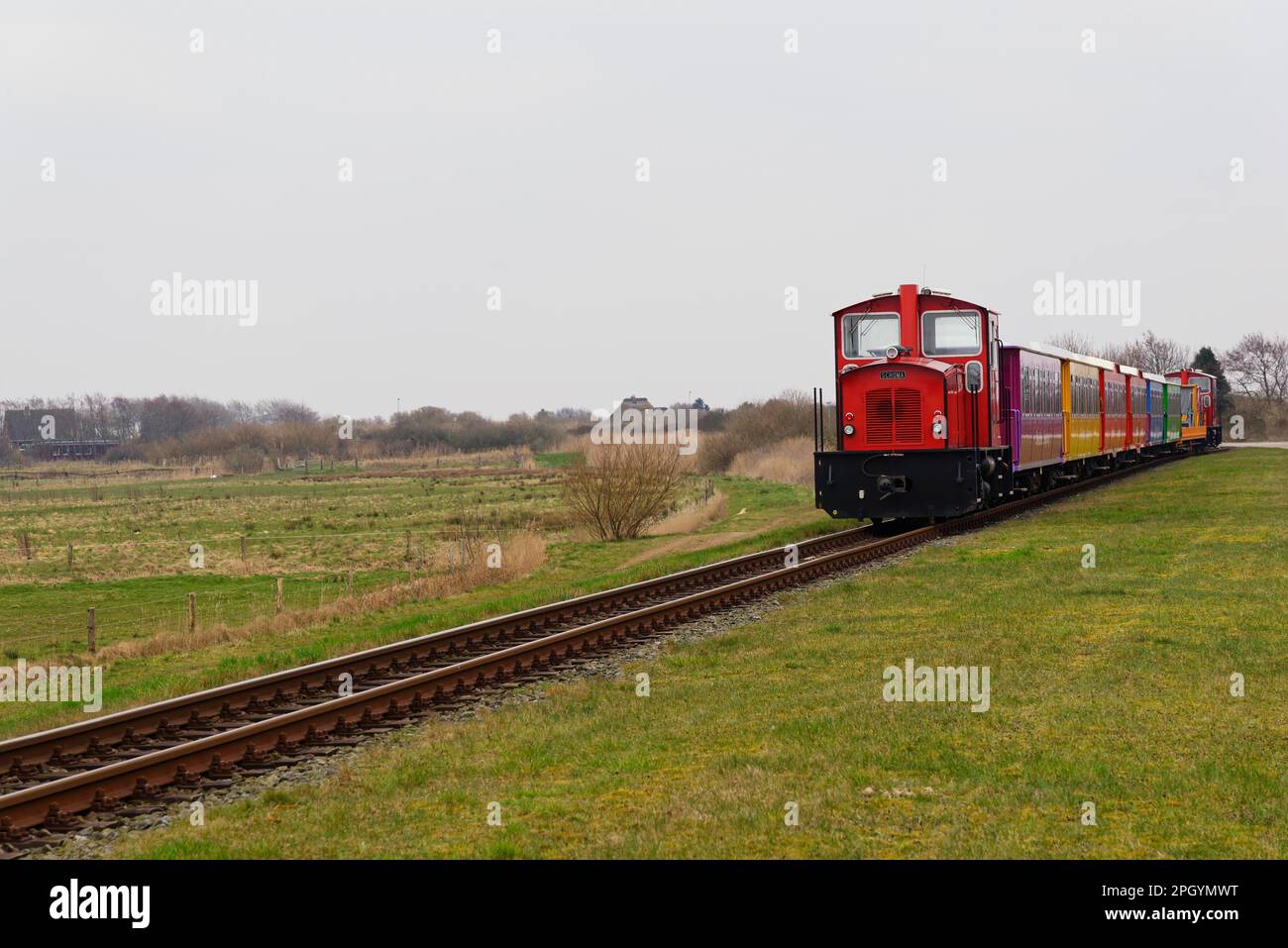 Island Railway sur Langeoog, Langeoog, Basse-Saxe, Allemagne Banque D'Images