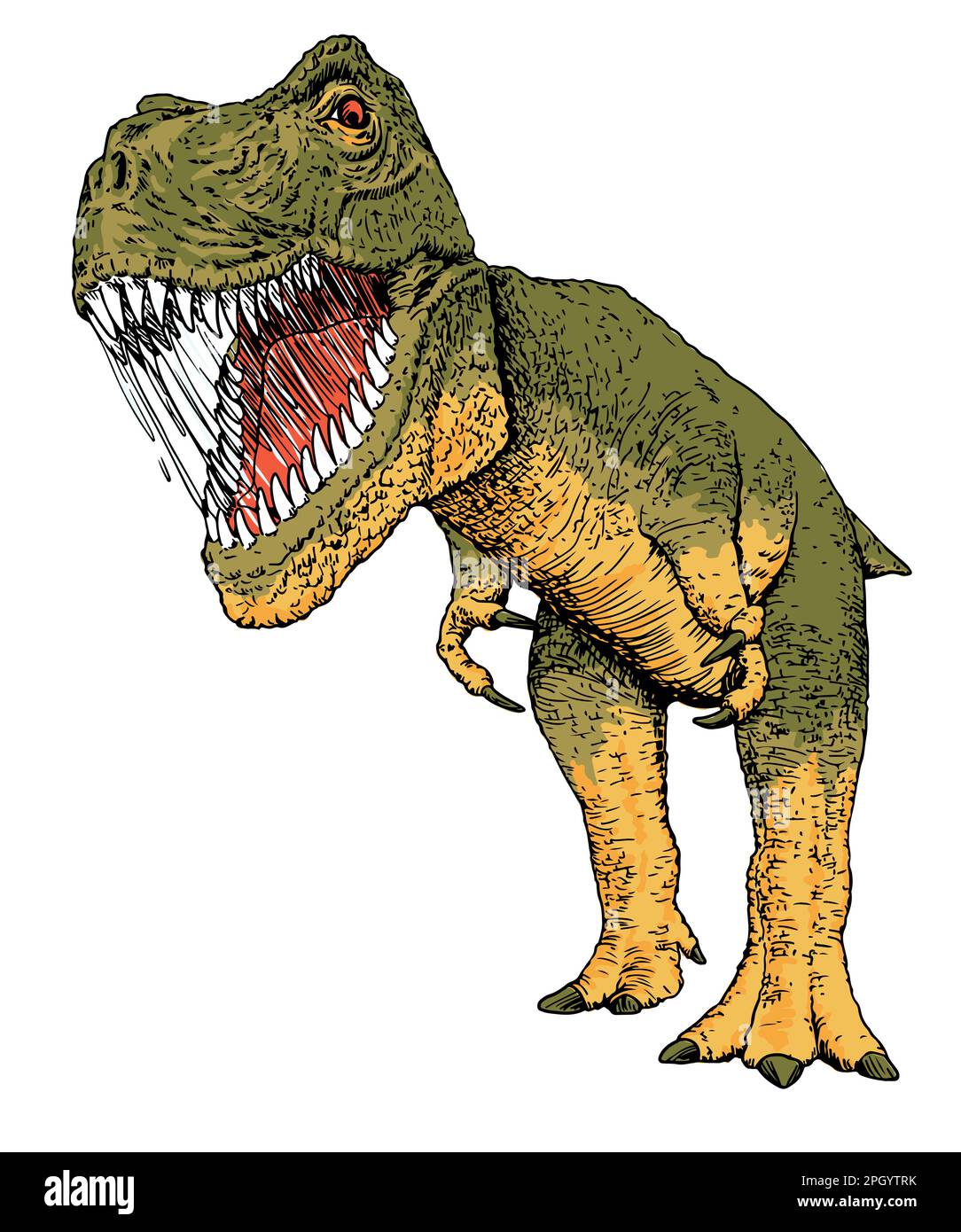 Dinosaure, tracé à la main, illustration vectorielle Illustration de Vecteur