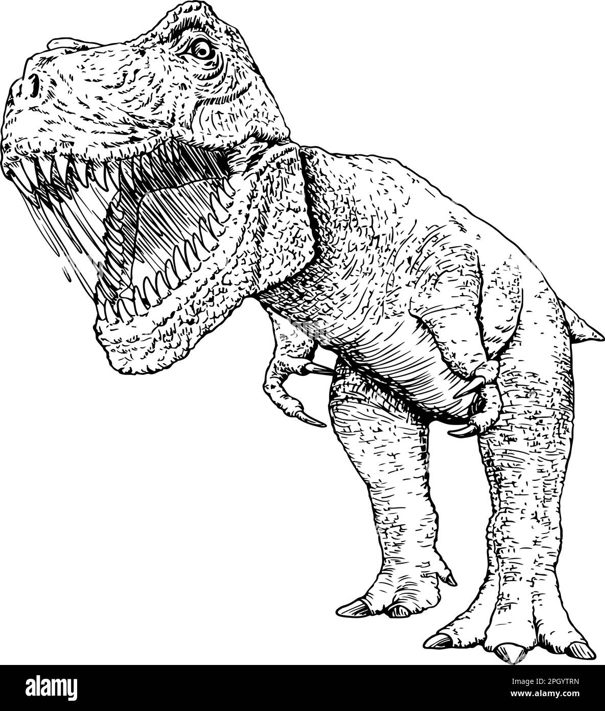 Dinosaure, tracé à la main, illustration vectorielle Illustration de Vecteur