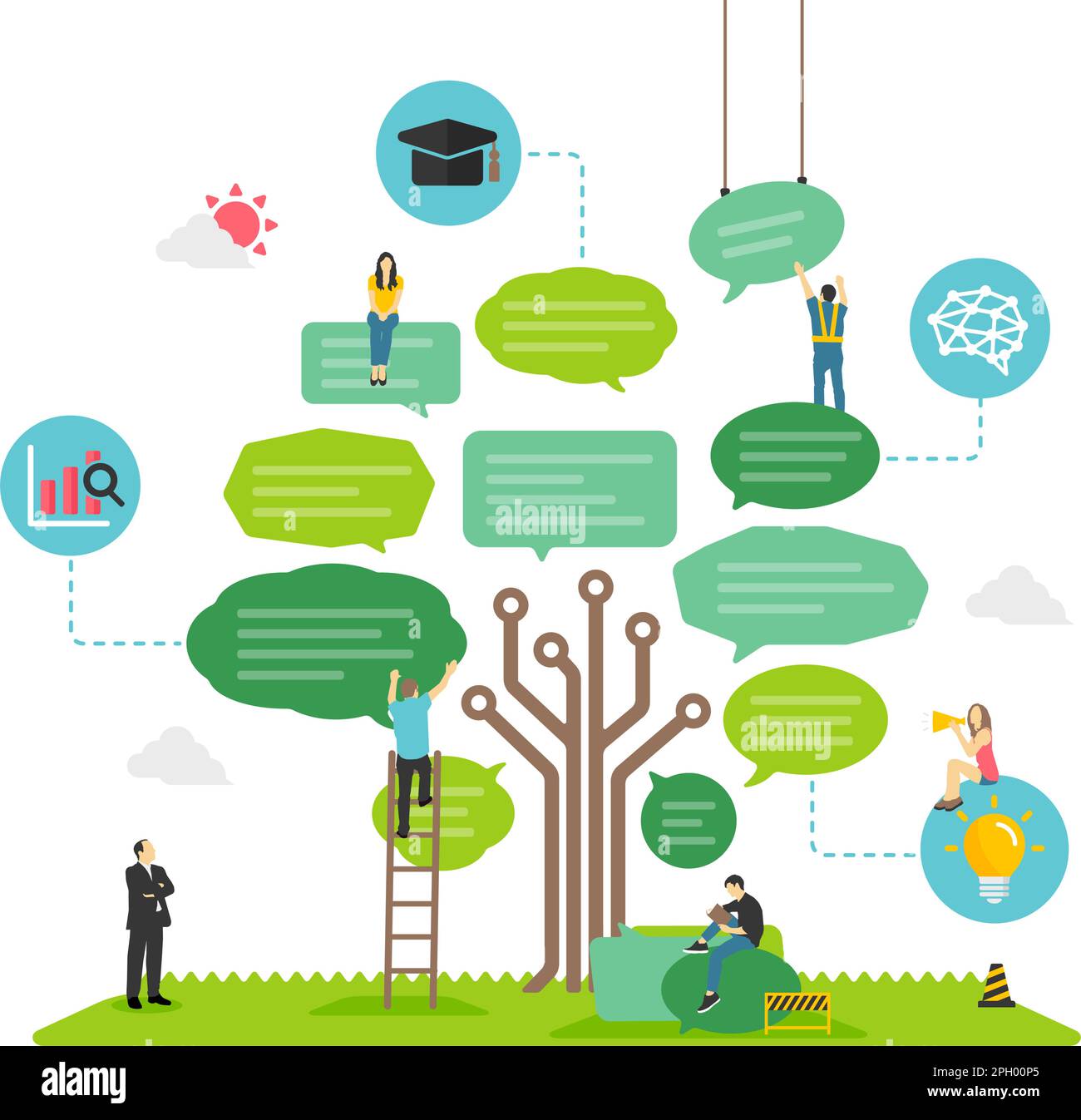 Illustration vectorielle ai chatbot , ai chat apps Illustration de Vecteur