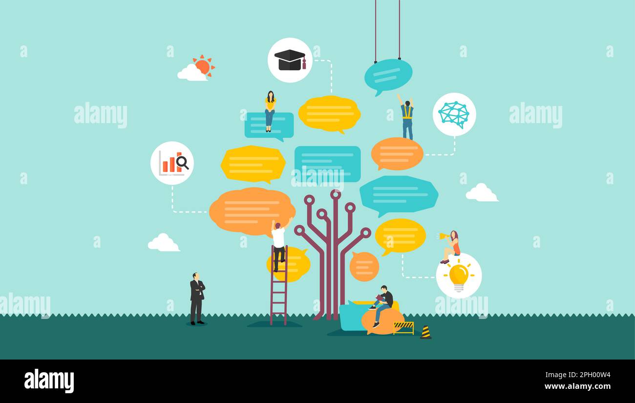 Illustration de la bannière vectorielle des applications de chat ai chatbot Illustration de Vecteur