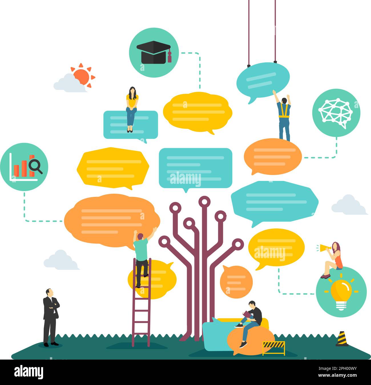 Illustration vectorielle ai chatbot , ai chat apps Illustration de Vecteur