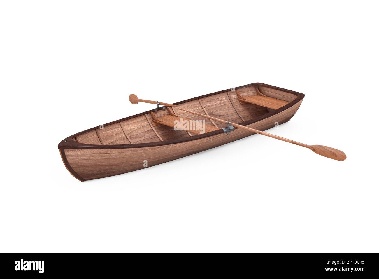 Vieux bateau de pêche en bois sur fond blanc. 3D rendu Banque D'Images