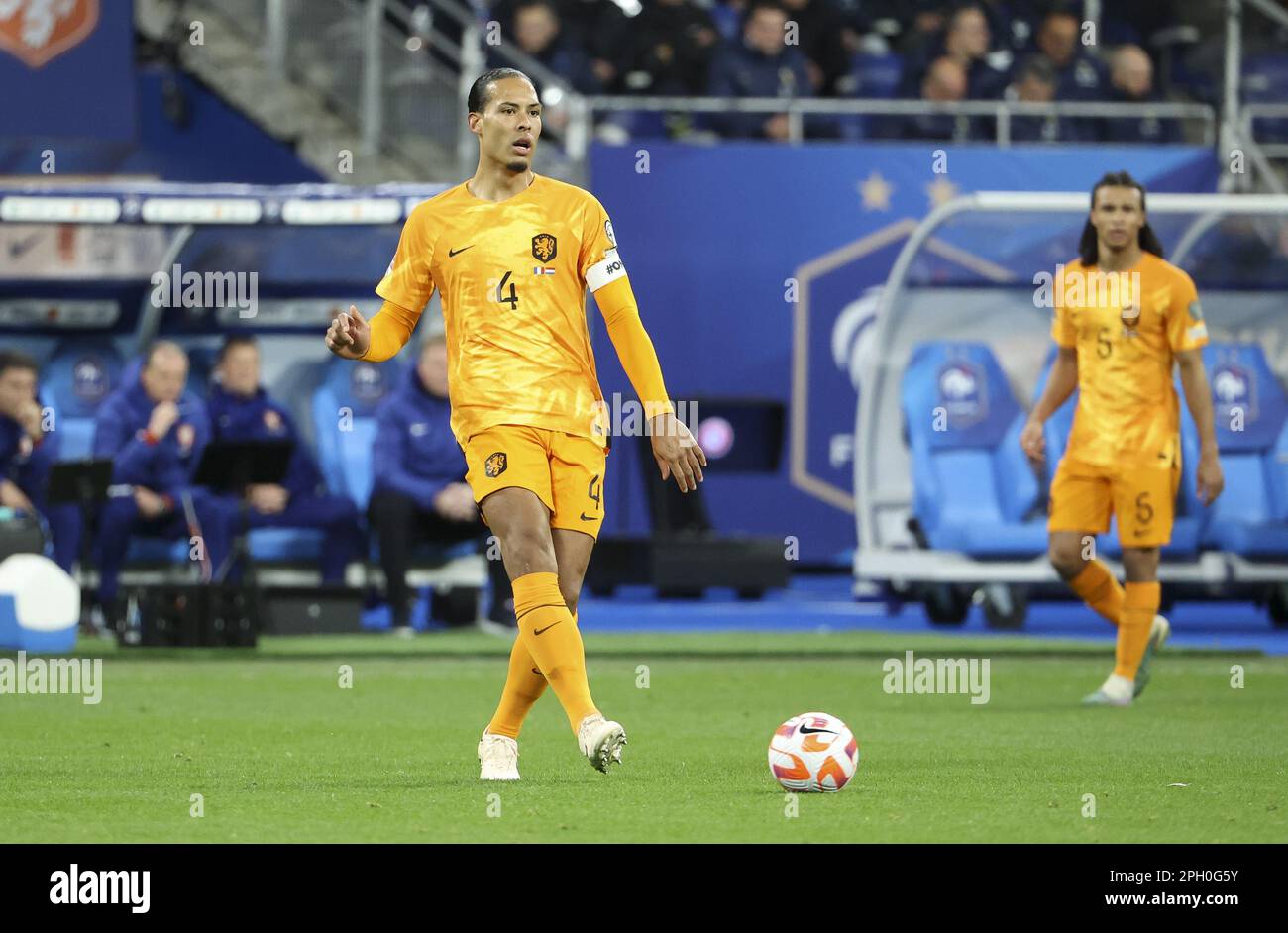 25 mars 2023, Rome, France: Virgile van Dijk des pays-Bas lors de l'UEFA Euro 2024, qualifications européennes, match de football du Groupe B entre la France et les pays-Bas sur 24 mars 2023 au Stade de France à Saint-Denis près de Paris, France - photo Jean Catuffe/DPPI/LiveMedia. (Credit image: © Jean Catuffe/LPS via ZUMA Press) USAGE ÉDITORIAL SEULEMENT! Non destiné À un usage commercial ! Banque D'Images