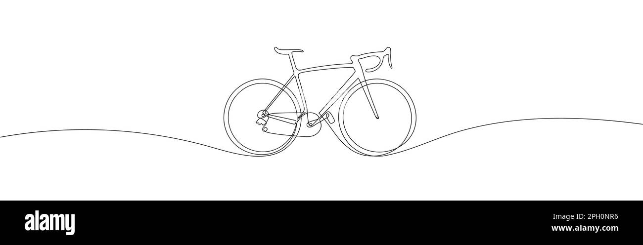 Vélo classique à une seule ligne en continu. Dessin au trait Illustration de Vecteur