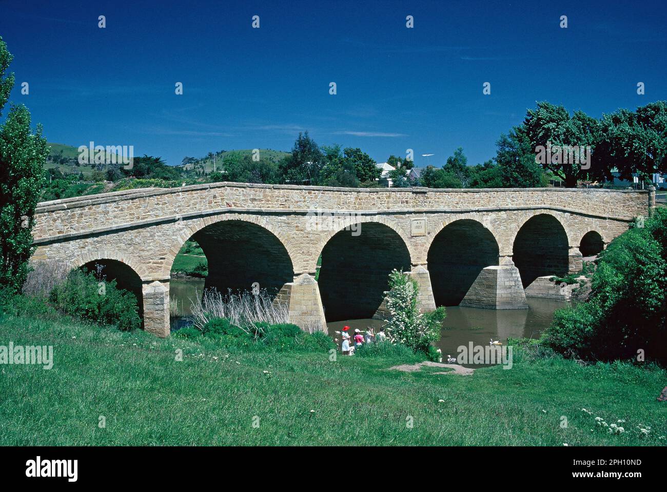 Tasmanie. Richmond. Pont de Richmond au-dessus de la rivière Coal. 1823. Le plus ancien pont d'Australie. Banque D'Images