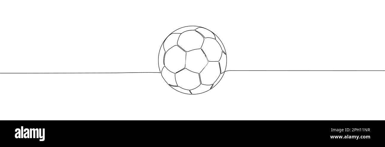 Football ou vecteur de football . Événement sportif de football. Une mise en plan de ligne continue. Illustration de Vecteur