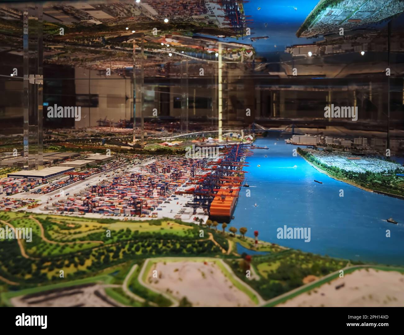 À l'intérieur du Musée maritime international de Hambourg, les bateaux et les bateaux d'art miniatures Banque D'Images