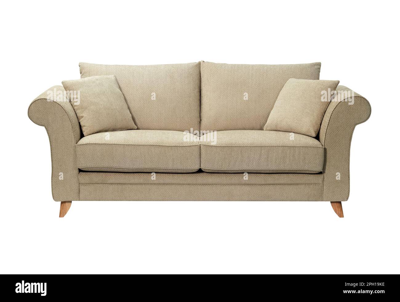 Confortable et élégant canapé en lin isolé sur fond blanc Photo Stock -  Alamy