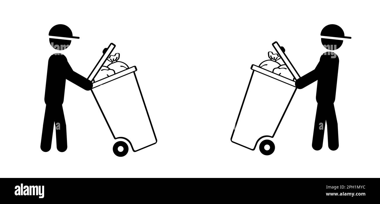 Poubelle à roulettes. Journée de collecte des déchets. Sac poubelle et