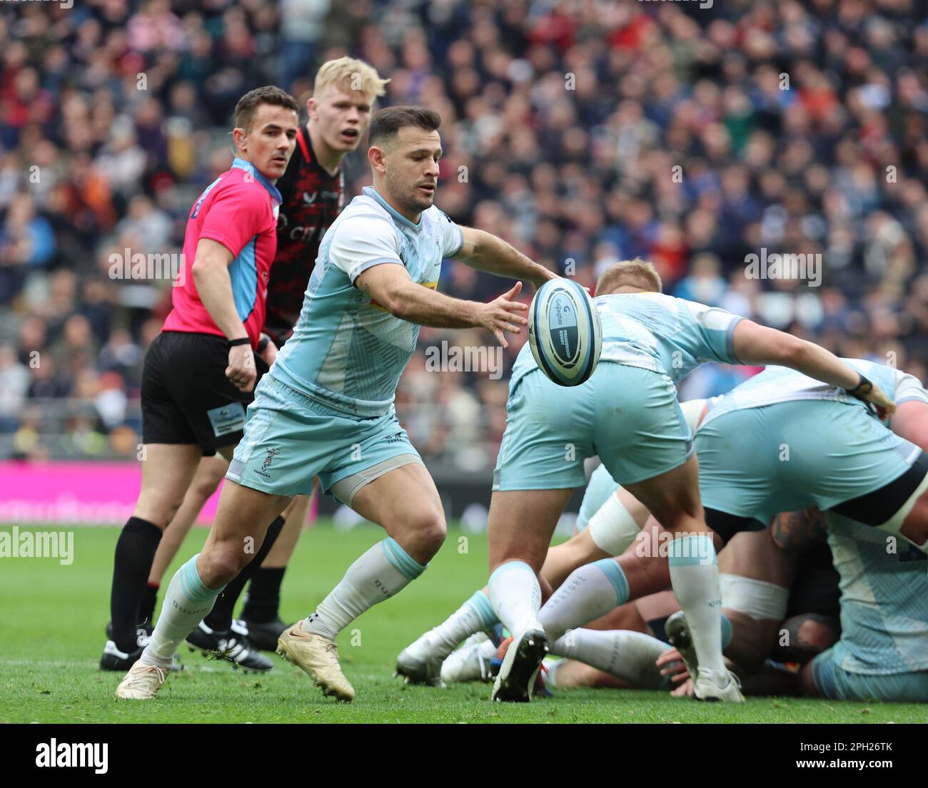 Londres, Royaume-Uni. 25th mars 2023. Danny Care of Harlequins lors du match de rugby Gallagher Premiership entre Saracens et Harlequins au Tottenham Hotspur Stadium à Londres, Grande-Bretagne, 25th mars 2023. Crédit : action Foto Sport/Alamy Live News Banque D'Images