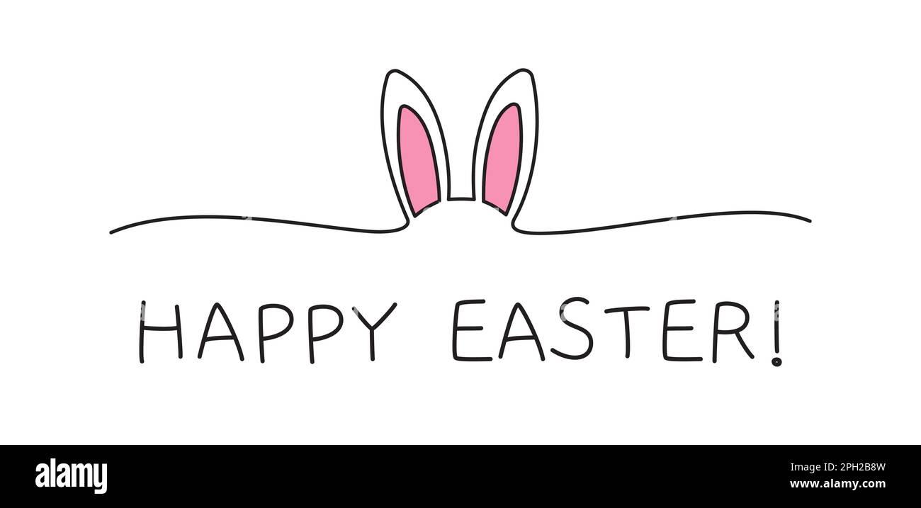 Doodle Happy Easter lapin oreilles Scribble bannière Image Vectorielle  Stock - Alamy