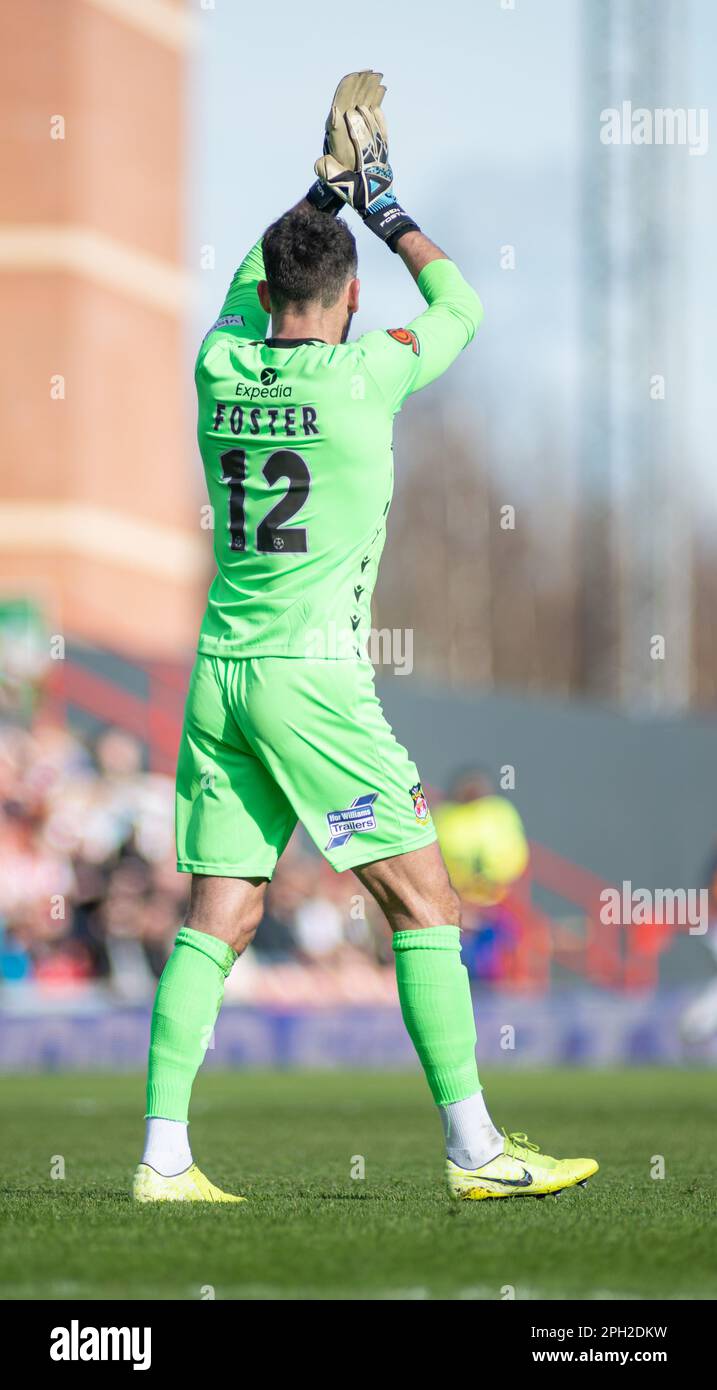 Wrexham, Wrexham County Borough, pays de Galles. 25th mars 2023. Wrexham nouveau signe Ben Foster, pendant Wrexham Association football Club V York City football Club au champ de courses, dans la Vanarama National League. (Image de crédit : ©Cody Froggatt/Alamy Live News) Banque D'Images