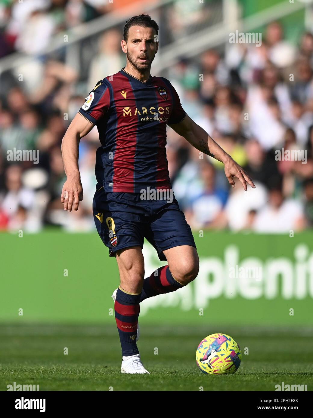 Roberto Soldado de Levante UD pendant le match de la Ligue SmartBank entre Real Racing Club et Levante UD au stade El Sardinero de 25 mars 2023, in Banque D'Images