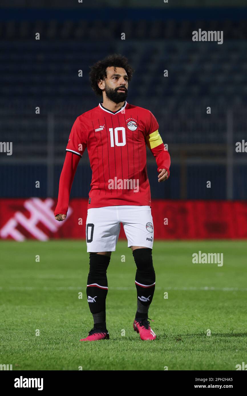 ÉGYPTE, le Caire - 24 mars 2023 - Mohamed Salah, d'Égypte, lors du match de qualification pour l'AFCON 2024 entre l'Égypte et le Malawi, au stade du 30 juin. Photo Banque D'Images