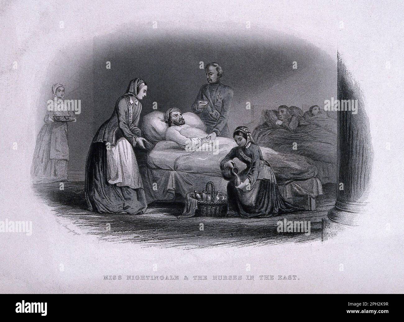 Florence Nightingale, 1820 – 1910, était un réformateur social anglais, statisticien et le fondateur de l'allaitement moderne, illustration ancienne de 1897 Banque D'Images