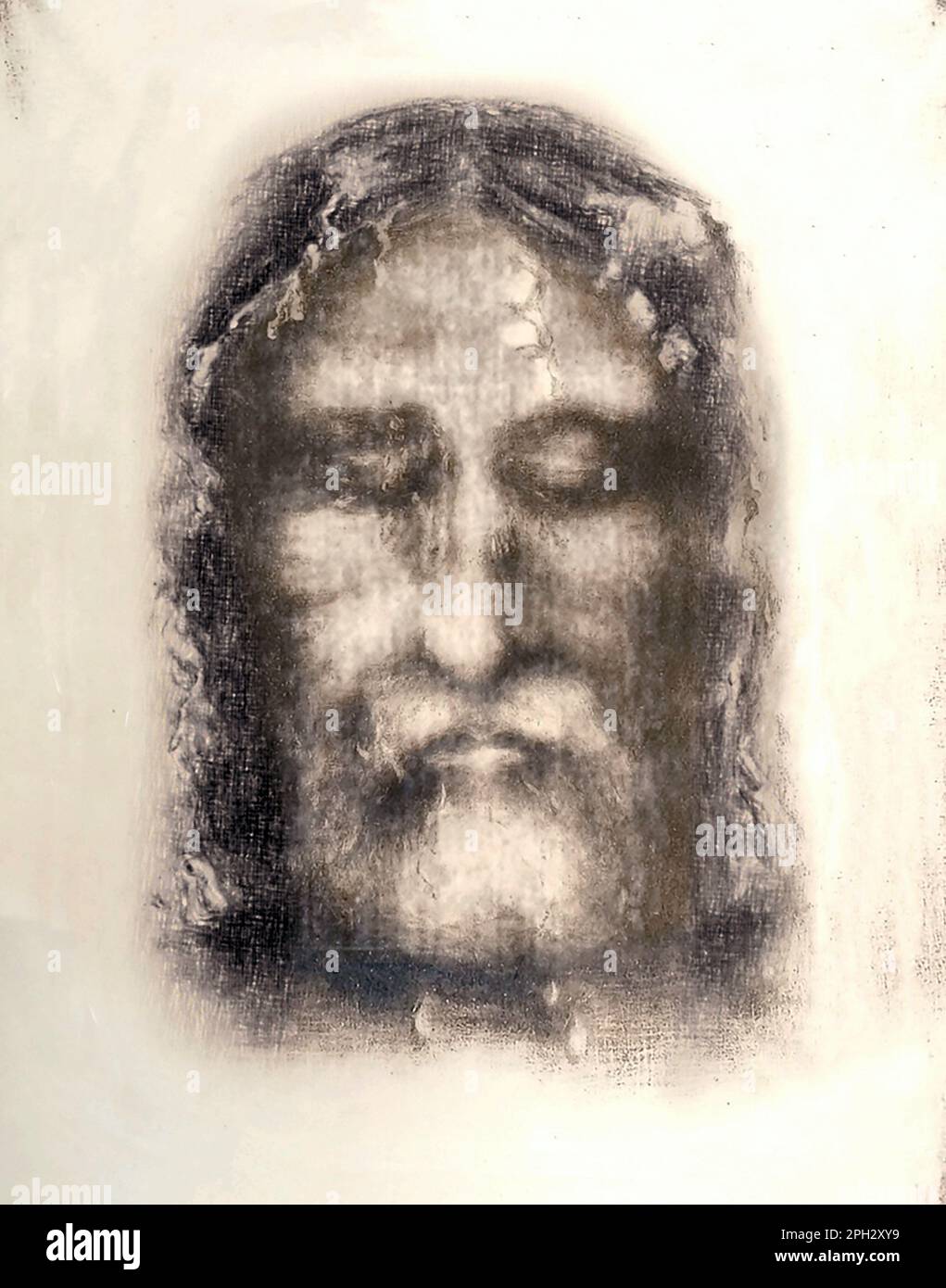 Image de Jésus-Christ du carénage de Turin. Amélioration numérique. Image de domaine public Banque D'Images