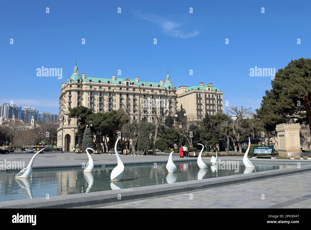 Swans Fountain Complex à Bakou Banque D'Images