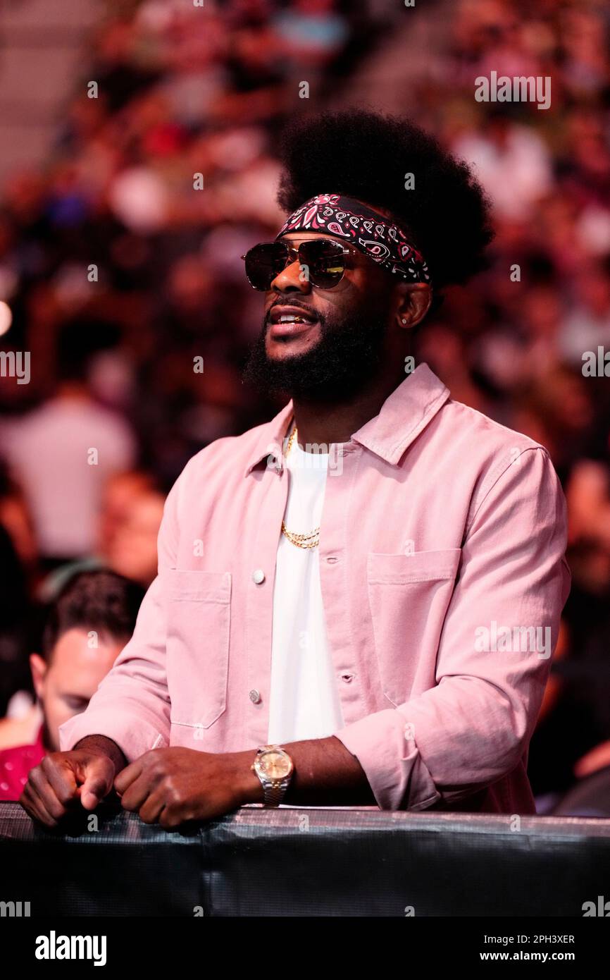 SAN ANTONIO, TEXAS - 25 mars : Aljamain Sterling au AT&T Center for UFC Fight Night - Vera vs Sandhagen - cérémonie sur 25 mars 2023 à SAN ANTONIO, États-Unis. (Photo de Louis Grasse/PxImages) Banque D'Images