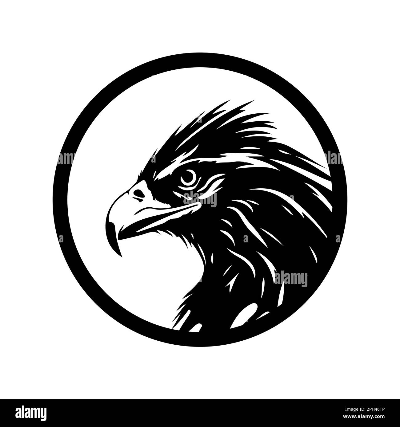 Logo Eagle. Tête d'aigle abstraite. Emblème noir à motif tête d'aigle. Illustration vectorielle Illustration de Vecteur