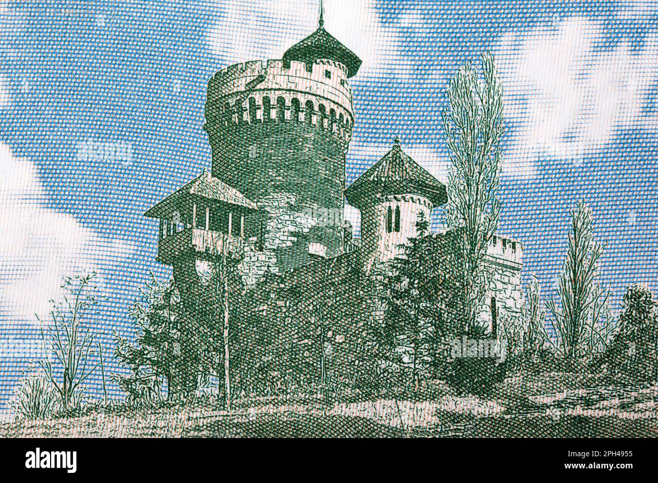 La Tour de Vlad Tepes - tour d'eau à Bucarest de l'argent Banque D'Images