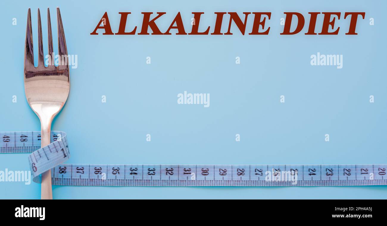 Texte de régime sur fond plat posé alcaline régime Banque D'Images