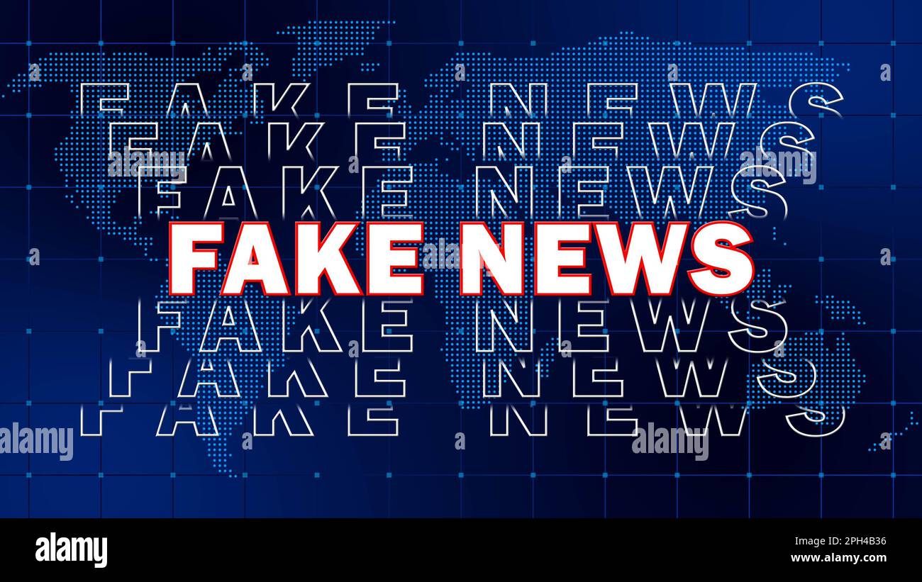 Fake News - modèle de conception pour les chaînes d'informations ou  l'arrière-plan de la télévision sur Internet - FAKE NEWS lettering effet  répétitif sur l'arrière-plan de la carte du monde Photo Stock - Alamy