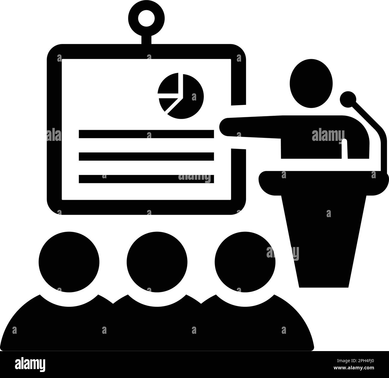 Utilisation de l'icône de présentation publique dans le développement d'applications mobiles ou à des fins commerciales ou tout type de projet de conception. Illustration de Vecteur