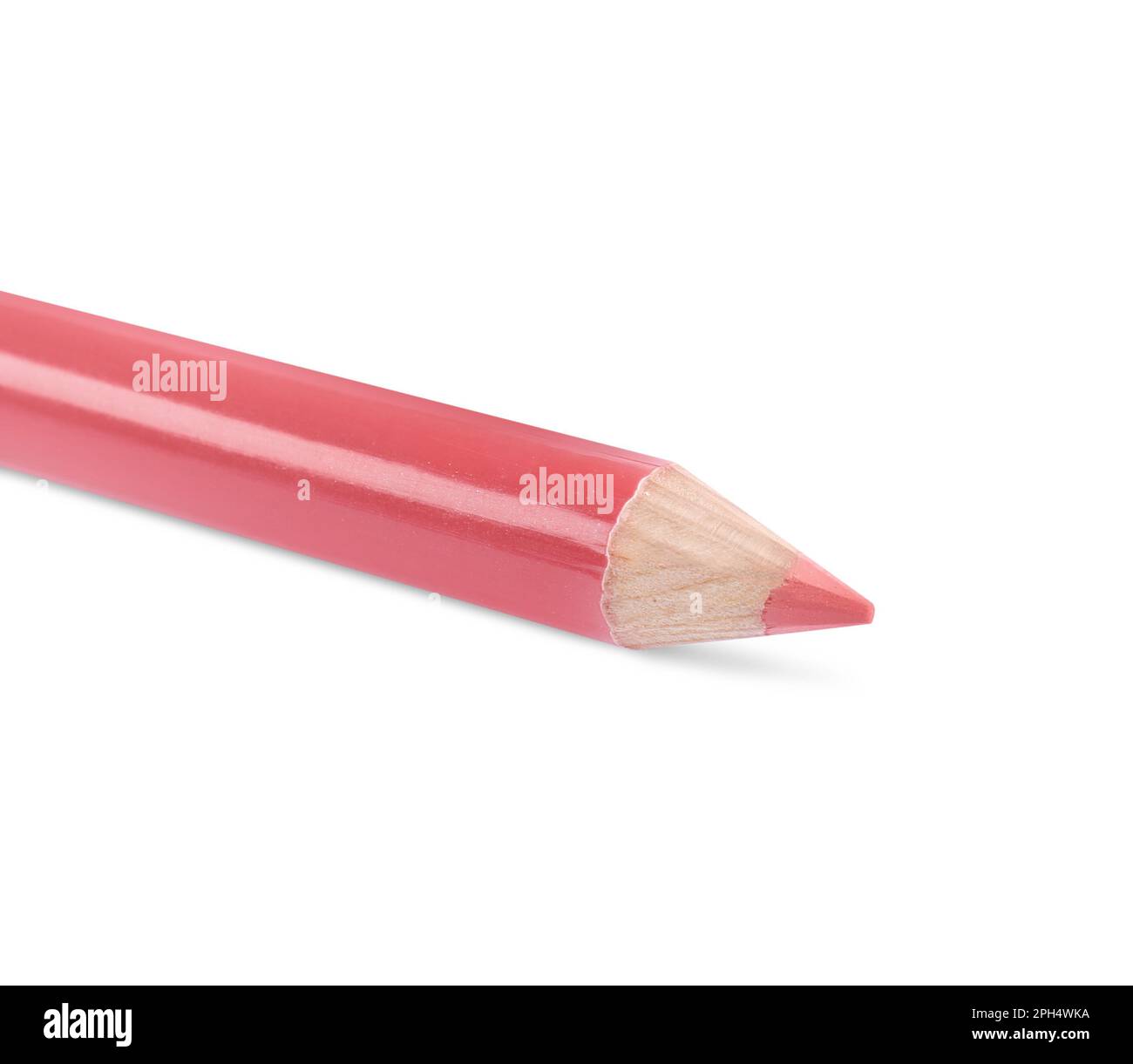 Crayon à lèvres isolé sur blanc, gros plan. Produit cosmétique Banque D'Images