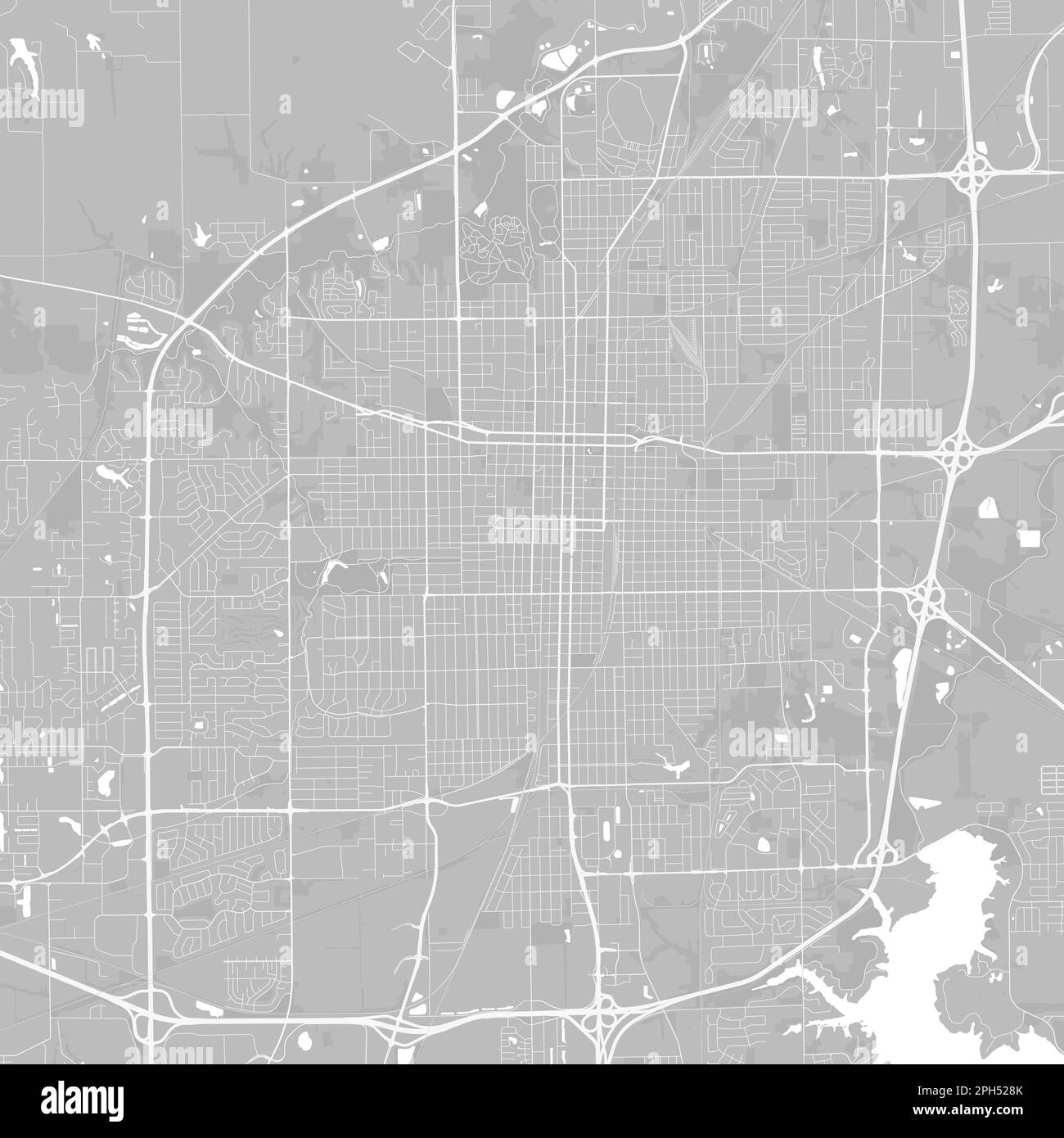 Carte de la ville de Springfield, Illinois. Affiche urbaine noir et
