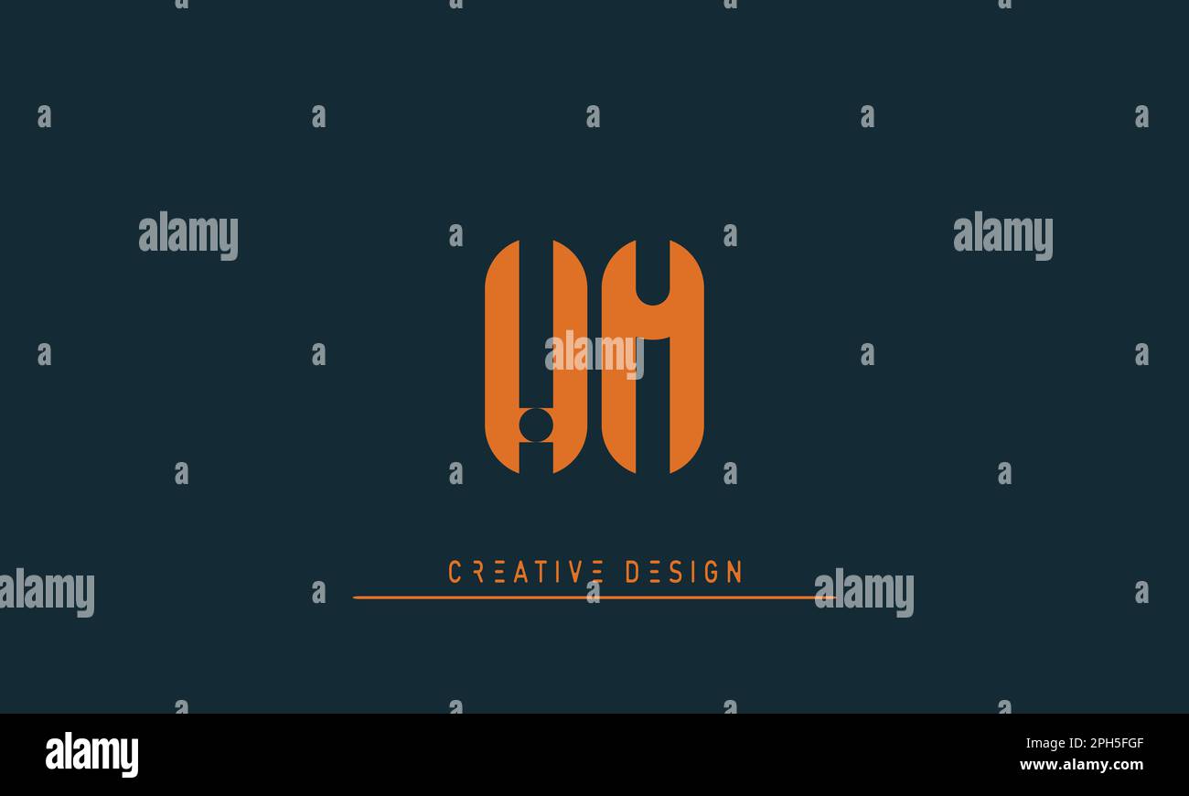 Lettres de l'alphabet initiales Monogram logo HN , NH Illustration de Vecteur
