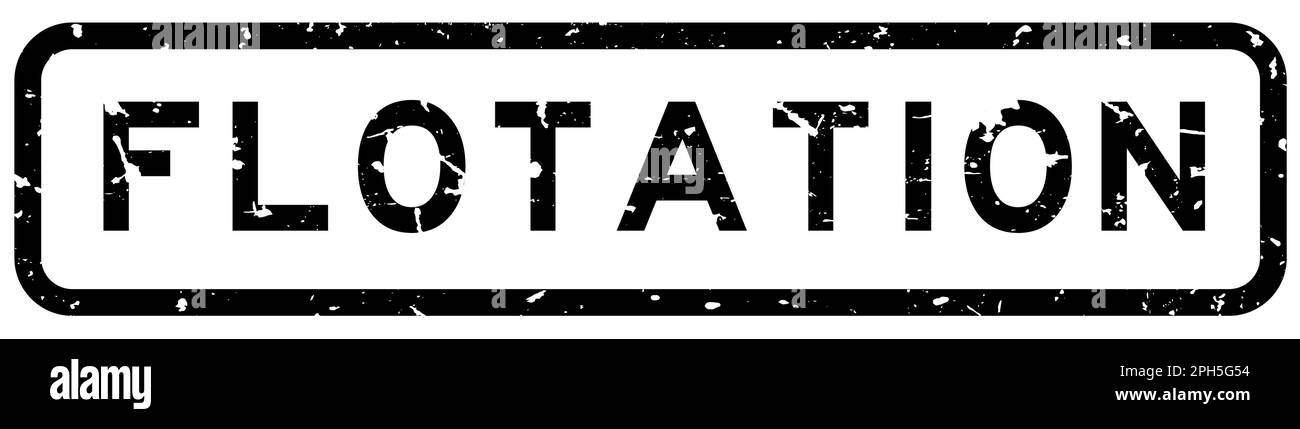 Meuler le mot de flottaison noir carré joint en caoutchouc estampé sur fond blanc Illustration de Vecteur