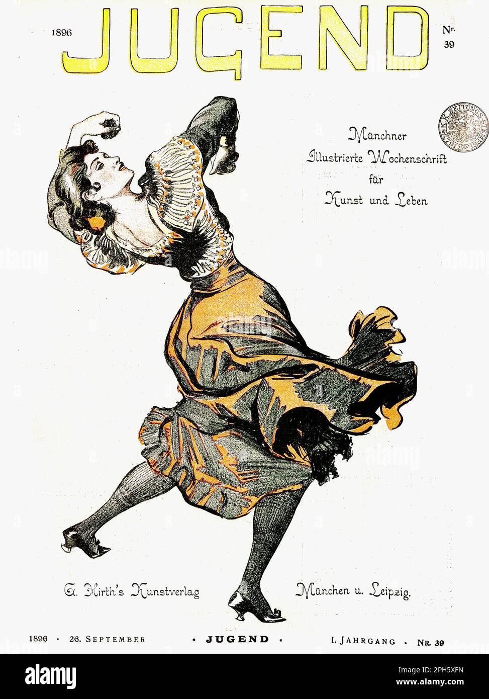 Ferdinand von Reznicek - Jugend NR 39 - 1896 - oeuvres du magazine allemand des arts Jugend Banque D'Images